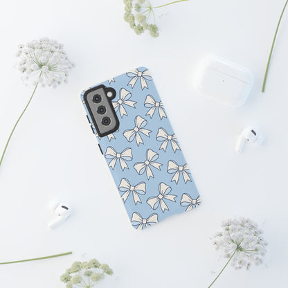 Chic Powder Blue Bow Pattern Phone Case