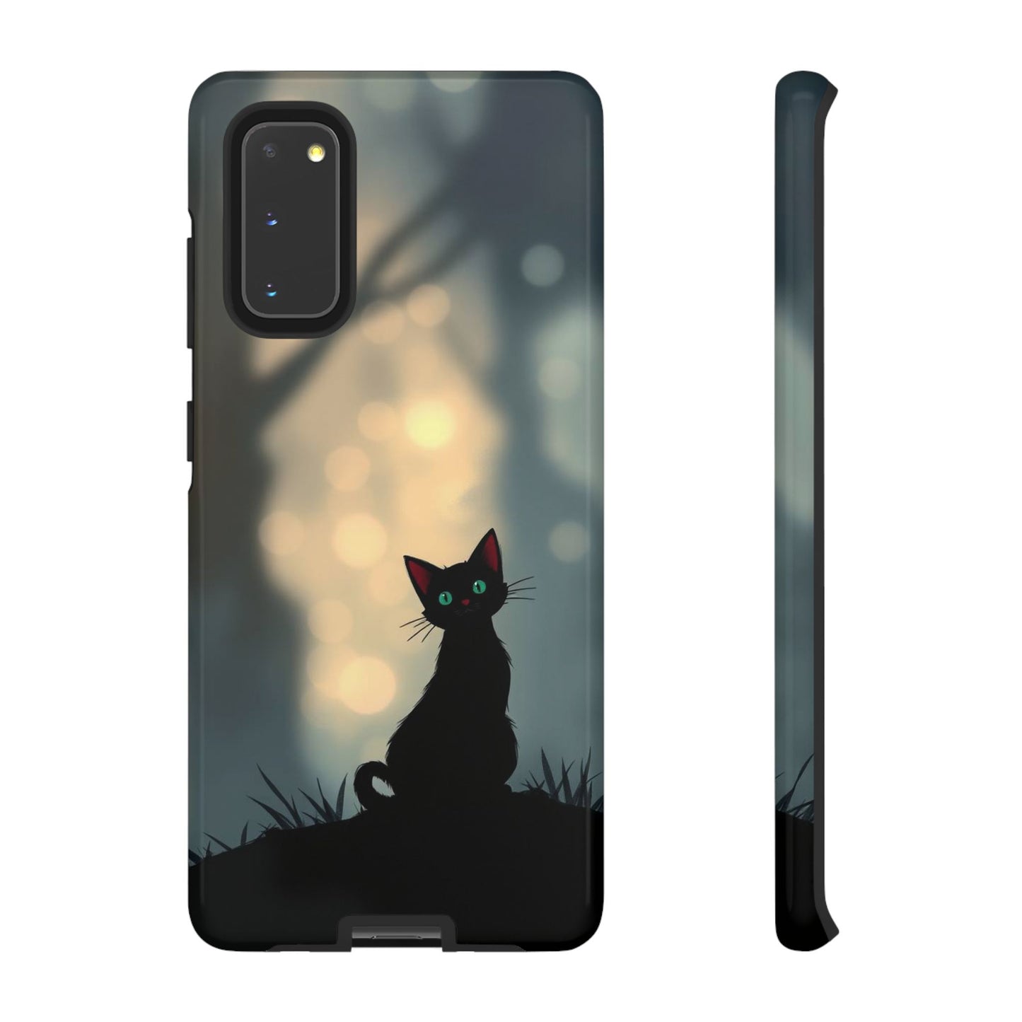 Samsung Galaxy S20 / Glossy Phone Case - Gothic Cat Design Phone Case