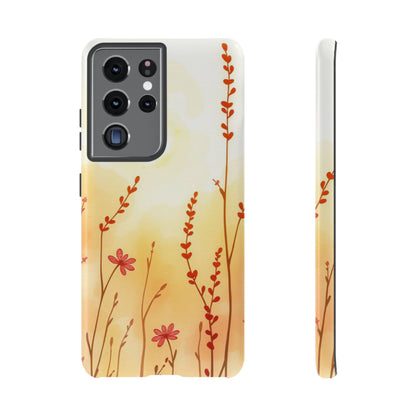 Boho Chic Watercolour Wildflower Dusk Pattern Phone Case - Multicolor Phone Case - Samsung Galaxy S21 Ultra / Glossy