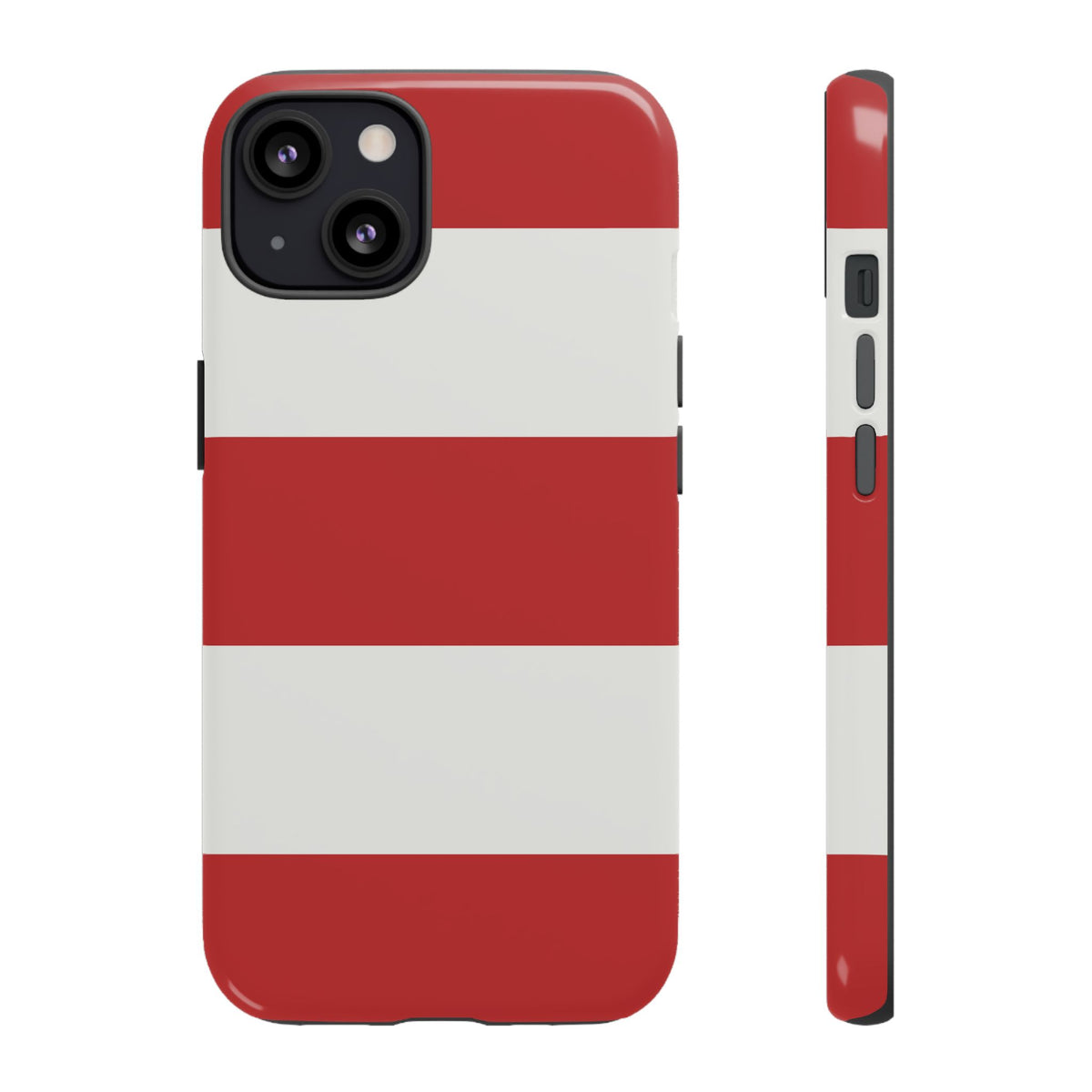 Red & White Horizontal Stripe Pattern Phone Case - Red Phone Case - iPhone 13 / Glossy