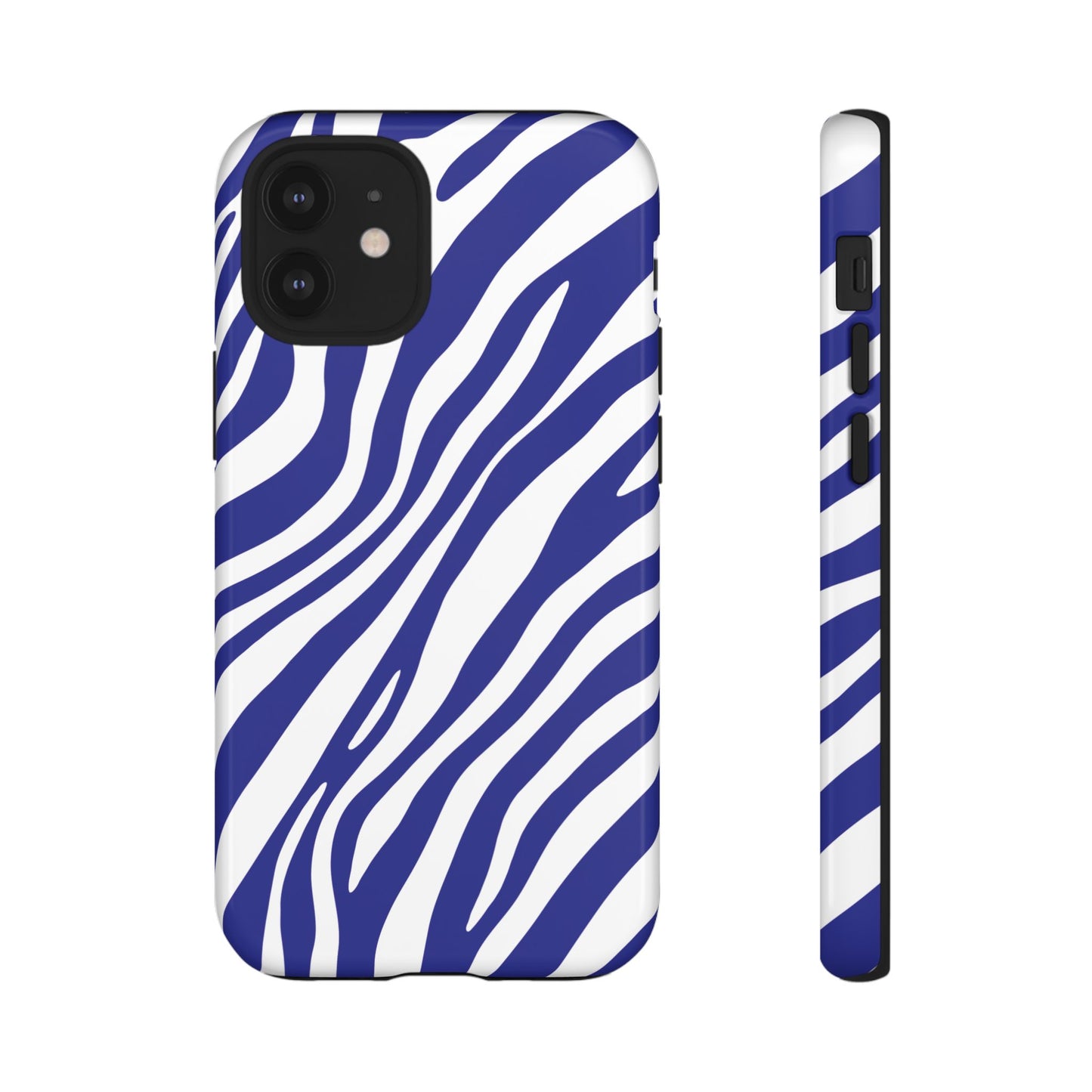 Modern Electric Blue Zebra Print Phone Case