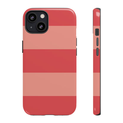 iPhone 13 / Glossy Phone Case - Pink Horizontal Stripe Pattern Phone Case