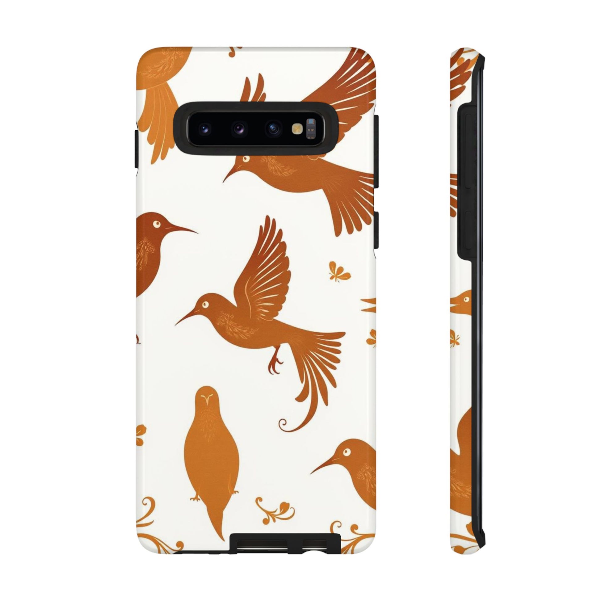 Abstract Bird Pattern Phone Case - White Phone Case - Samsung Galaxy S10 / Glossy
