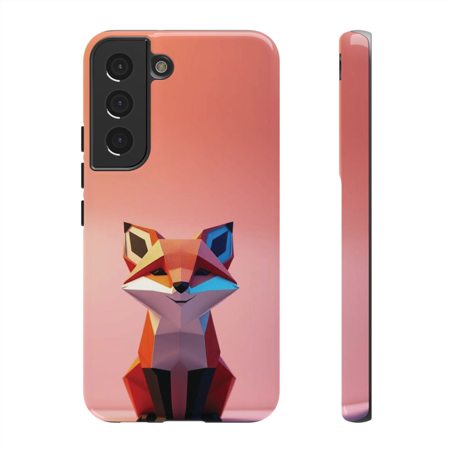 Samsung Galaxy S22 / Glossy Phone Case - Origami Fox Design Phone Case
