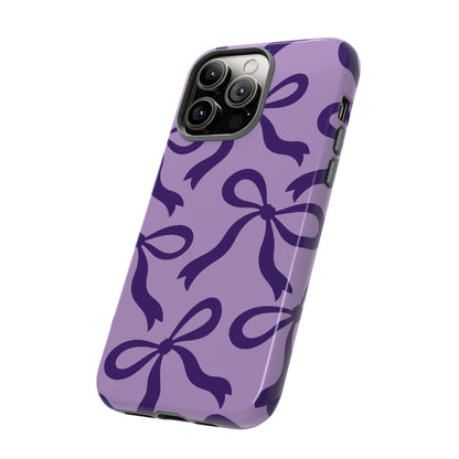Bold Lilac and Deep Purple Bow Pattern Phone Case - Purple Phone Case