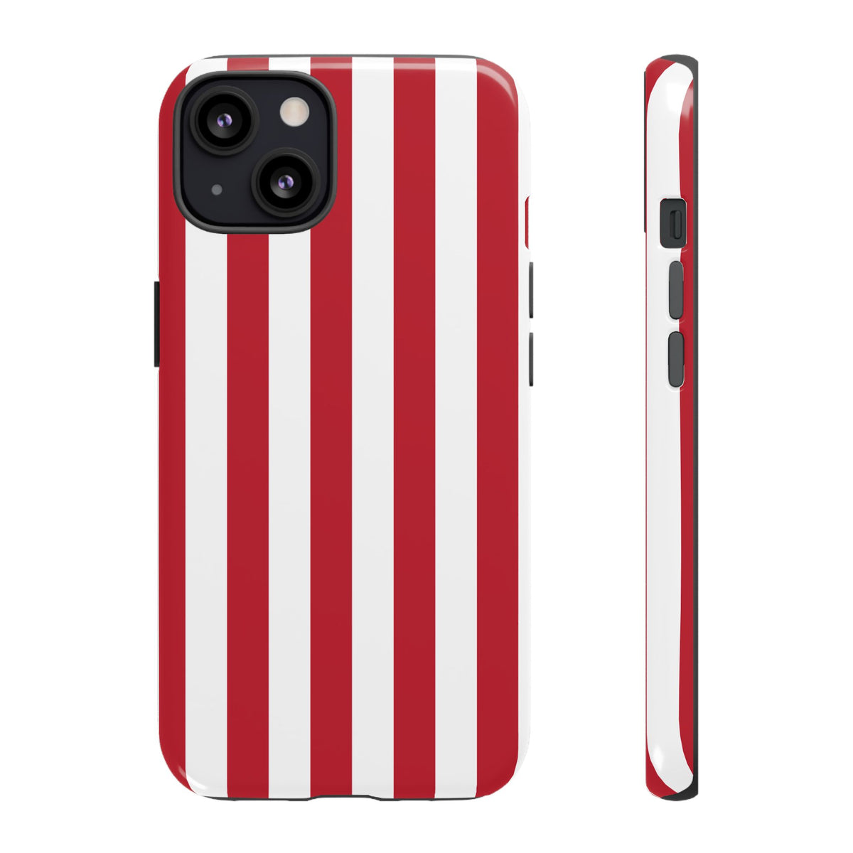 Simple Dark Pink & White Stripe Pattern Phone Case - Pink Phone Case - iPhone 13 / Glossy