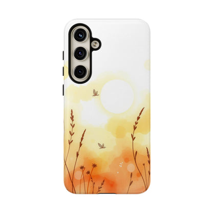 Samsung Galaxy S24 Plus / Glossy Phone Case - Boho Chic Watercolour Wildflower Pattern Phone Case