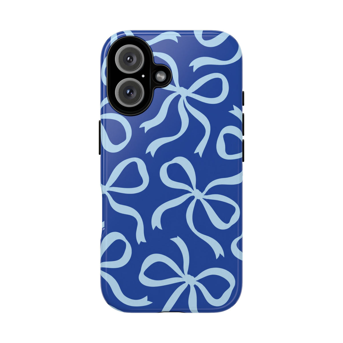 Bold Cobalt Blue and Powder Blue Bow Pattern Phone Case