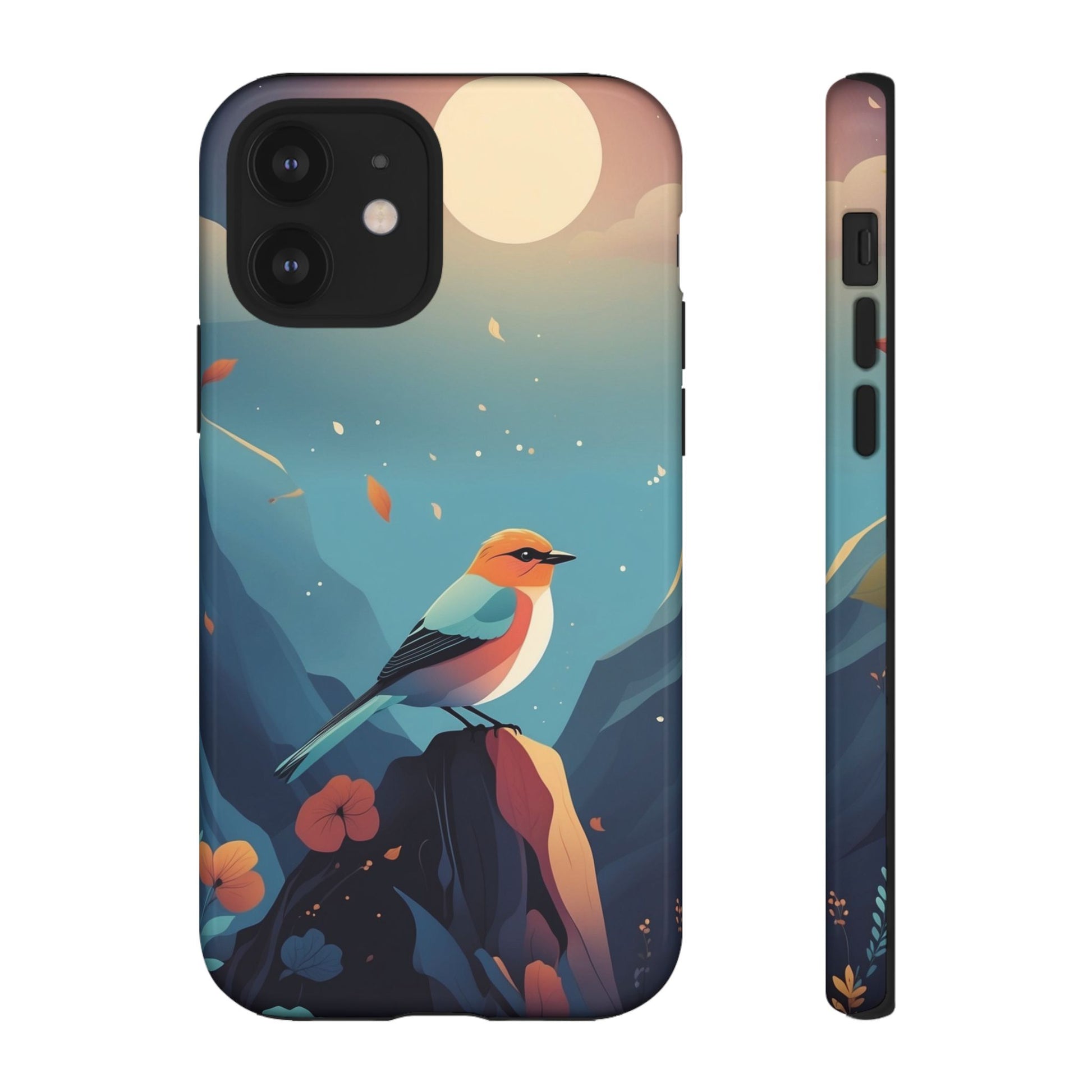 Stylised Bird Design Phone Case - Multicolor Phone Case - iPhone 12 / Glossy