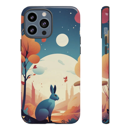 Stylised Blue Hare Design Phone Case - Multicolor Phone Case - iPhone 13 Pro Max / Glossy