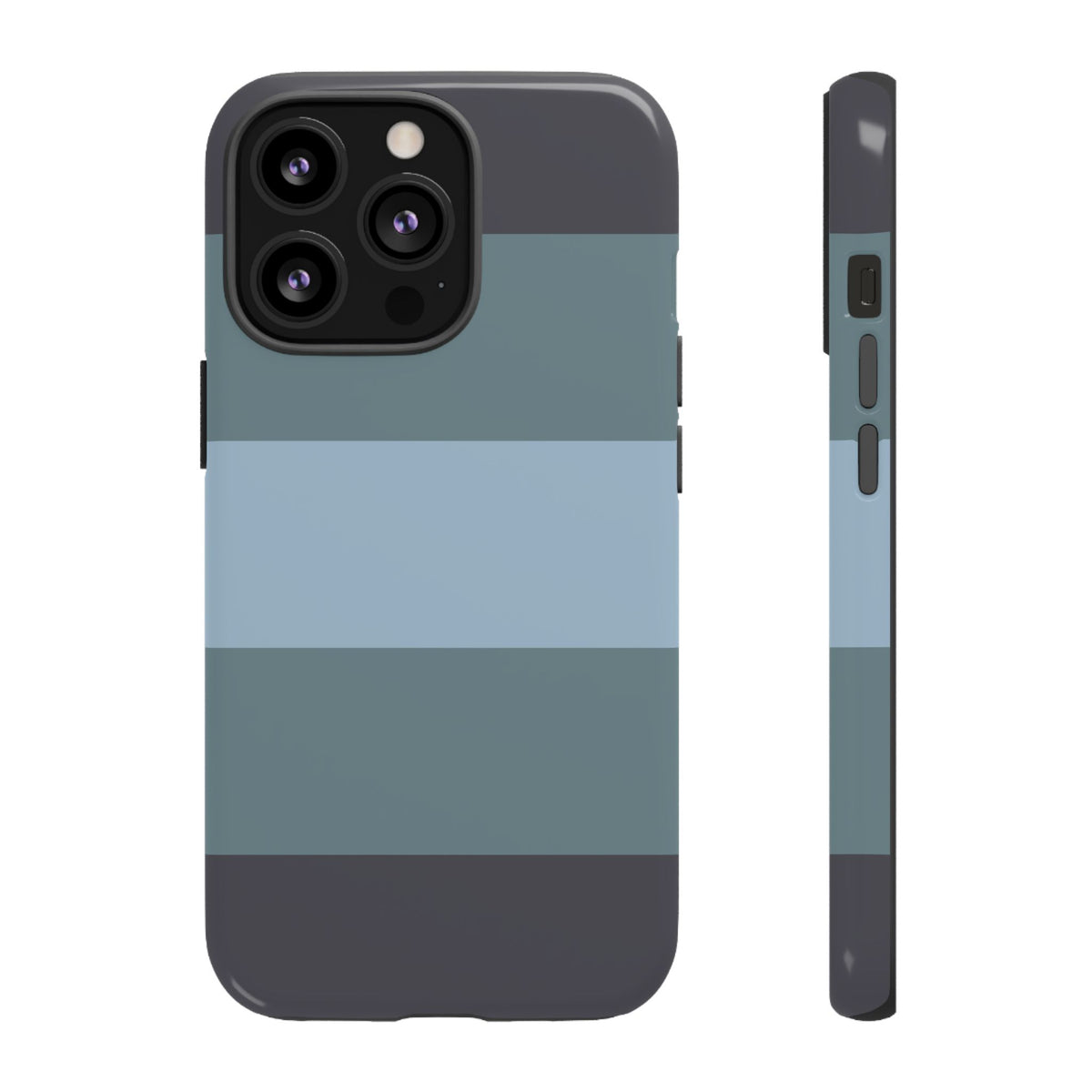 Shades of Blue Horizontal Stripe Pattern Phone Case - Blue Phone Case - iPhone 13 Pro / Glossy
