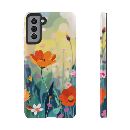 Samsung Galaxy S21 Plus / Glossy Phone Case - Pop Art Style Wildflower Design Phone Case