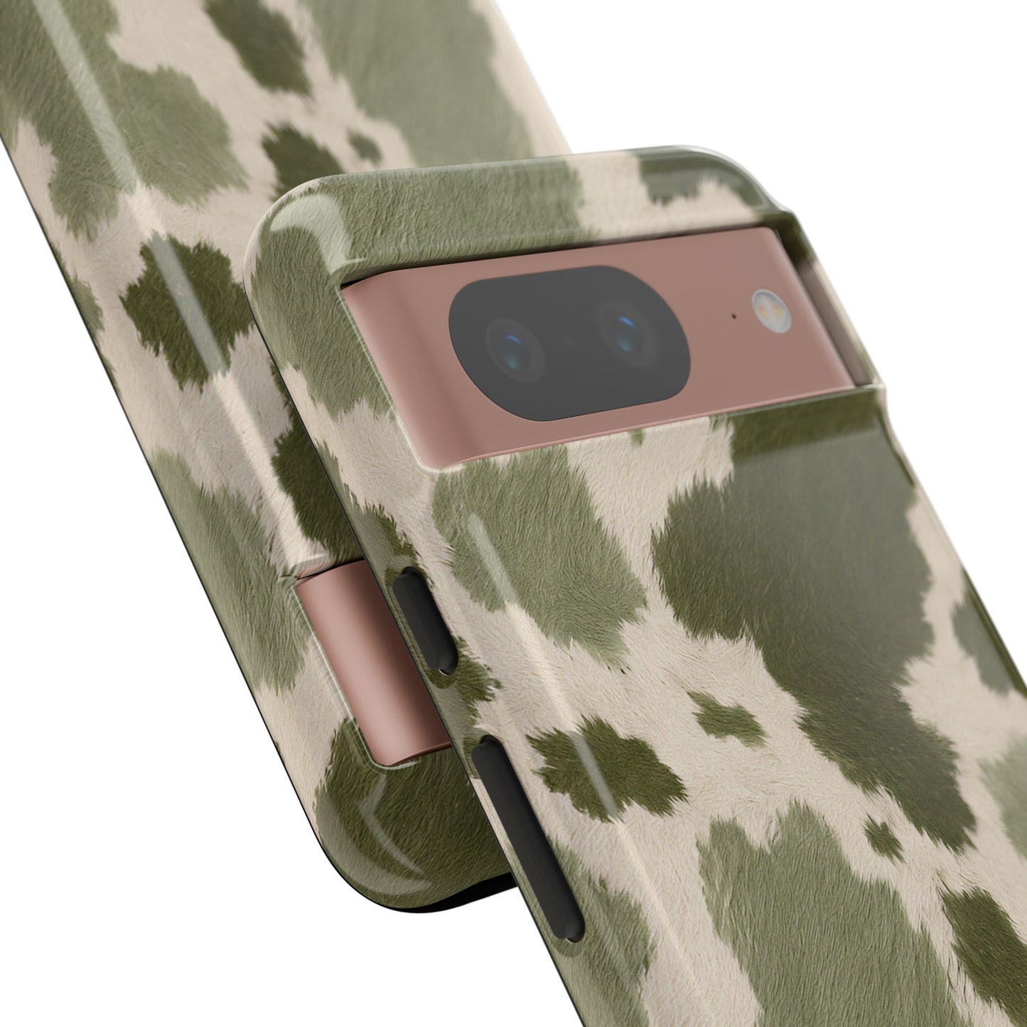 Stylish Olive Green Cow Print Phone Case