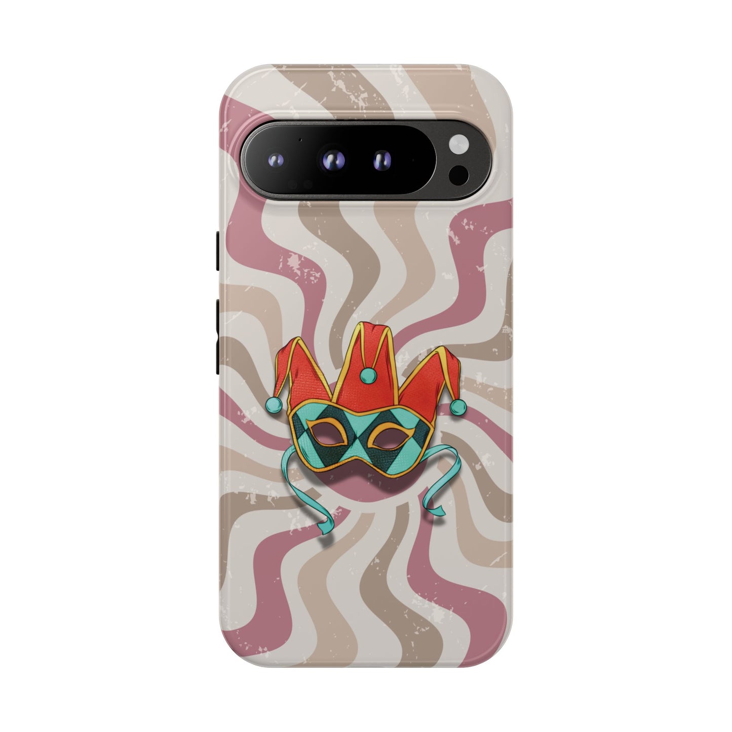 Venetian Jester Mask – Pink Retro Soft Revival Phone Case - Pink Phone Case - Google Pixel 9 Pro XL / Glossy