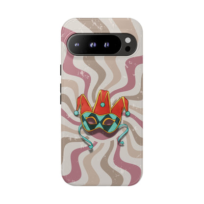 Venetian Jester Mask – Pink Retro Soft Revival Phone Case - Pink Phone Case - Google Pixel 9 Pro XL / Glossy