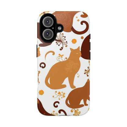 iPhone 16 / Glossy Phone Case - Abstract Cat Pattern Phone Case