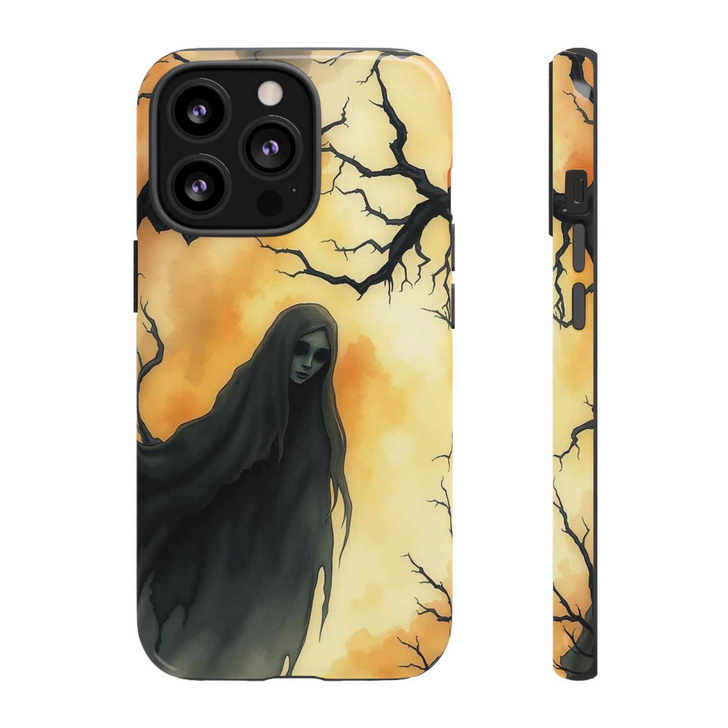 iPhone 13 Pro / Glossy Phone Case - Watercolour Gothic Deathly Woman Phone Case