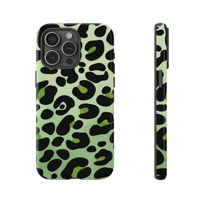 Chic Sage Leopard Print Phone Case