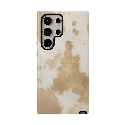 Elegant Champagne Cow Print Phone Case