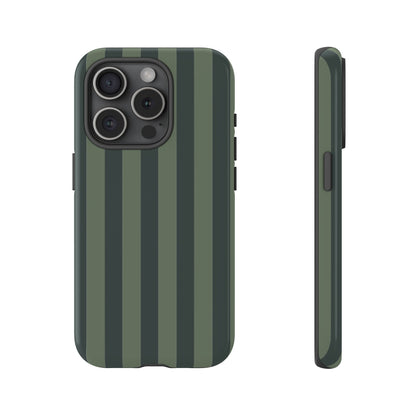 Dark Green Stripe Pattern Phone Case - Green Phone Case - iPhone 15 Pro / Glossy