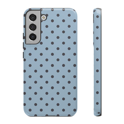 Light Blue with Dark Blue Dot Pattern Phone Case