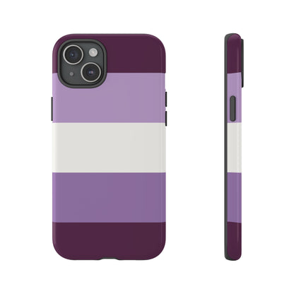 iPhone 15 Plus / Glossy Phone Case - Purple Stripe Pattern Phone Case