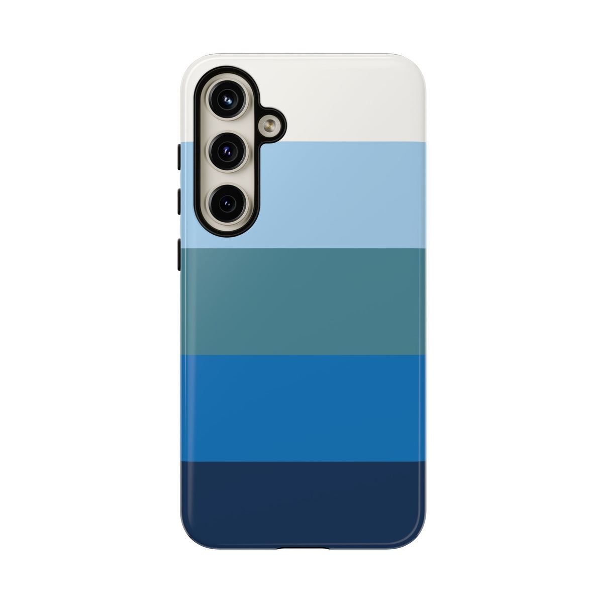 Blue and White Stripe Pattern Phone Case - Blue Phone Case - Samsung Galaxy S24 Plus / Glossy