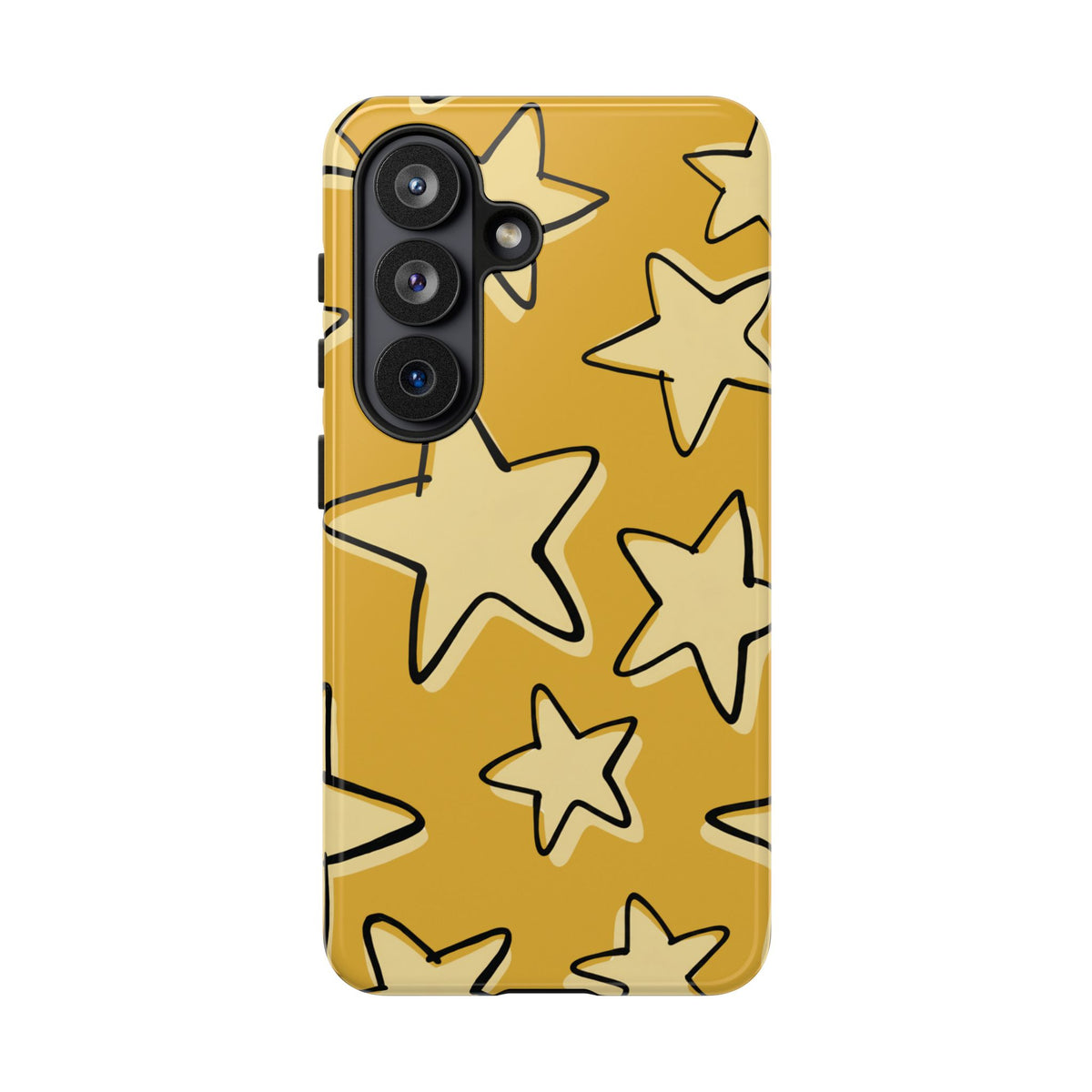 Golden Yellow Doodle Star Phone Case