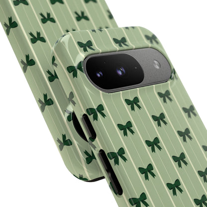Retro Forest Green Bow Pattern Phone Case