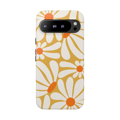 Retro Yellow Daisy Pattern Phone Case - Yellow Phone Case - Google Pixel 9 Pro XL / Glossy