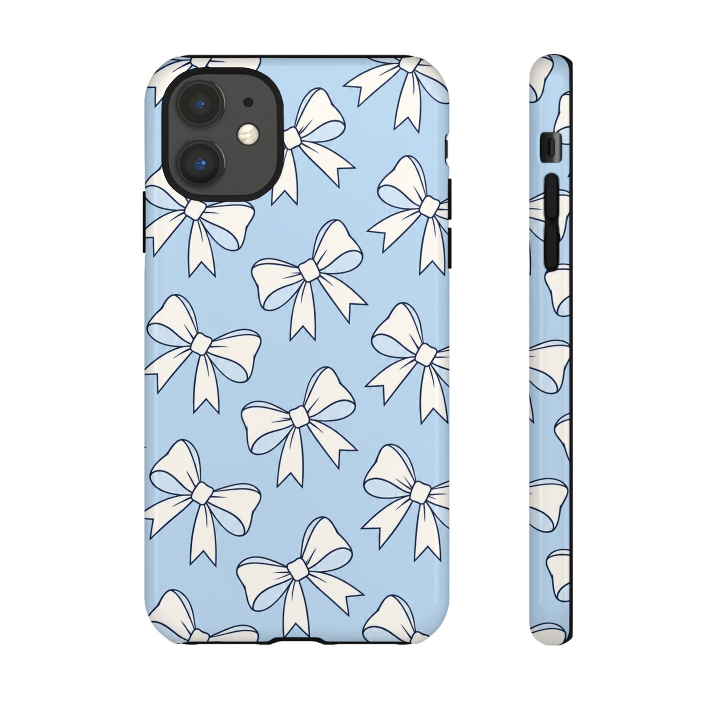 Chic Powder Blue Bow Pattern Phone Case
