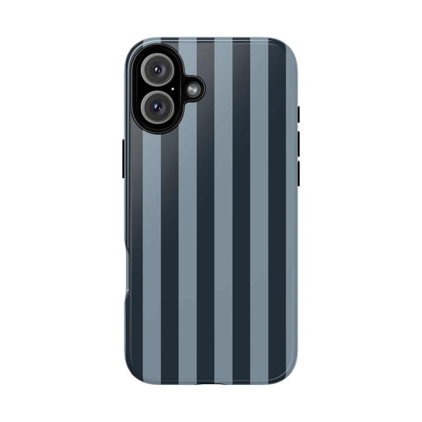 iPhone 16 Plus / Glossy Phone Case - ’Dark Blue Stripe Pattern’ Phone Case