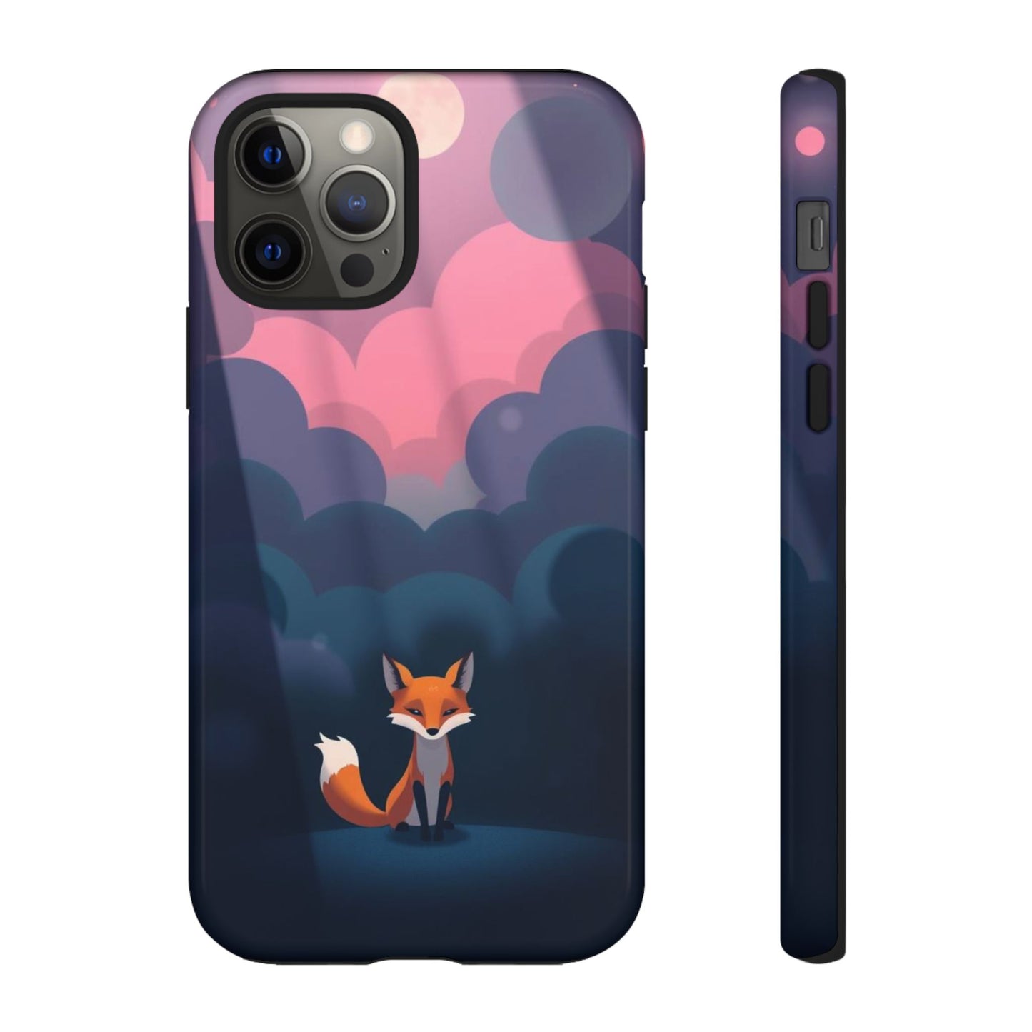 iPhone 12 Pro / Glossy Phone Case - Moody Pop Art Fox Design Phone Case