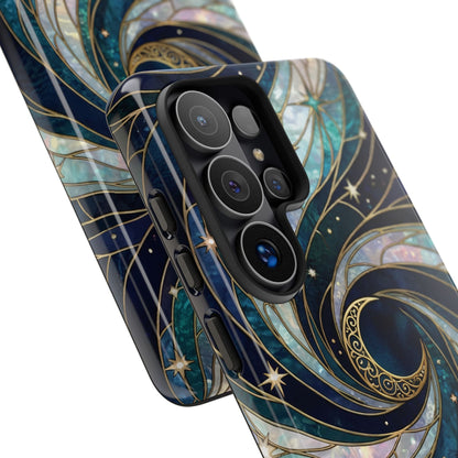Elegant Navy & Teal Celestial Swirl Phone Case
