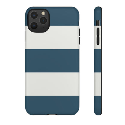 Blue & White Horizontal Stripe Pattern Phone Case - Blue Phone Case - iPhone 11 Pro Max / Glossy