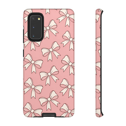 Chic Blush Pink Bow Pattern Phone Case