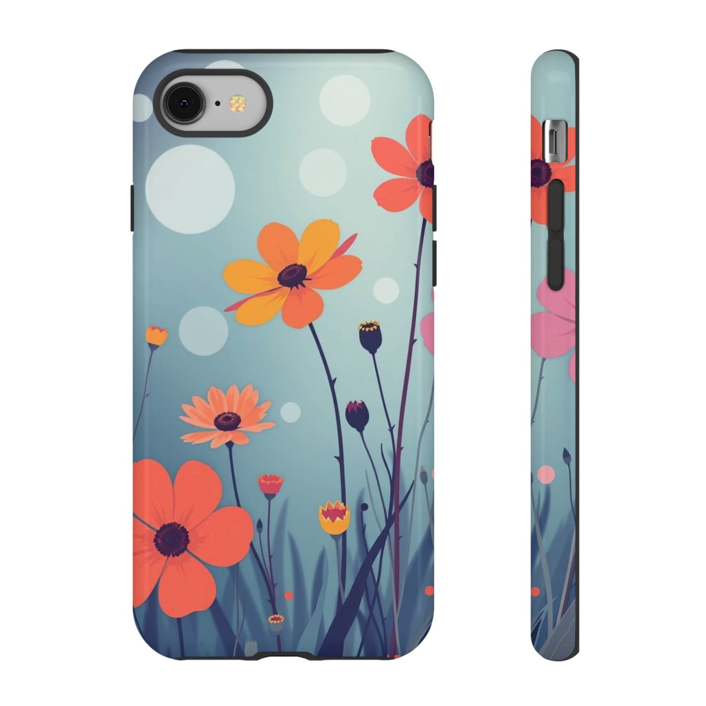 iPhone 8 / Glossy Phone Case - Vibrant Wildflowers Design Phone Case