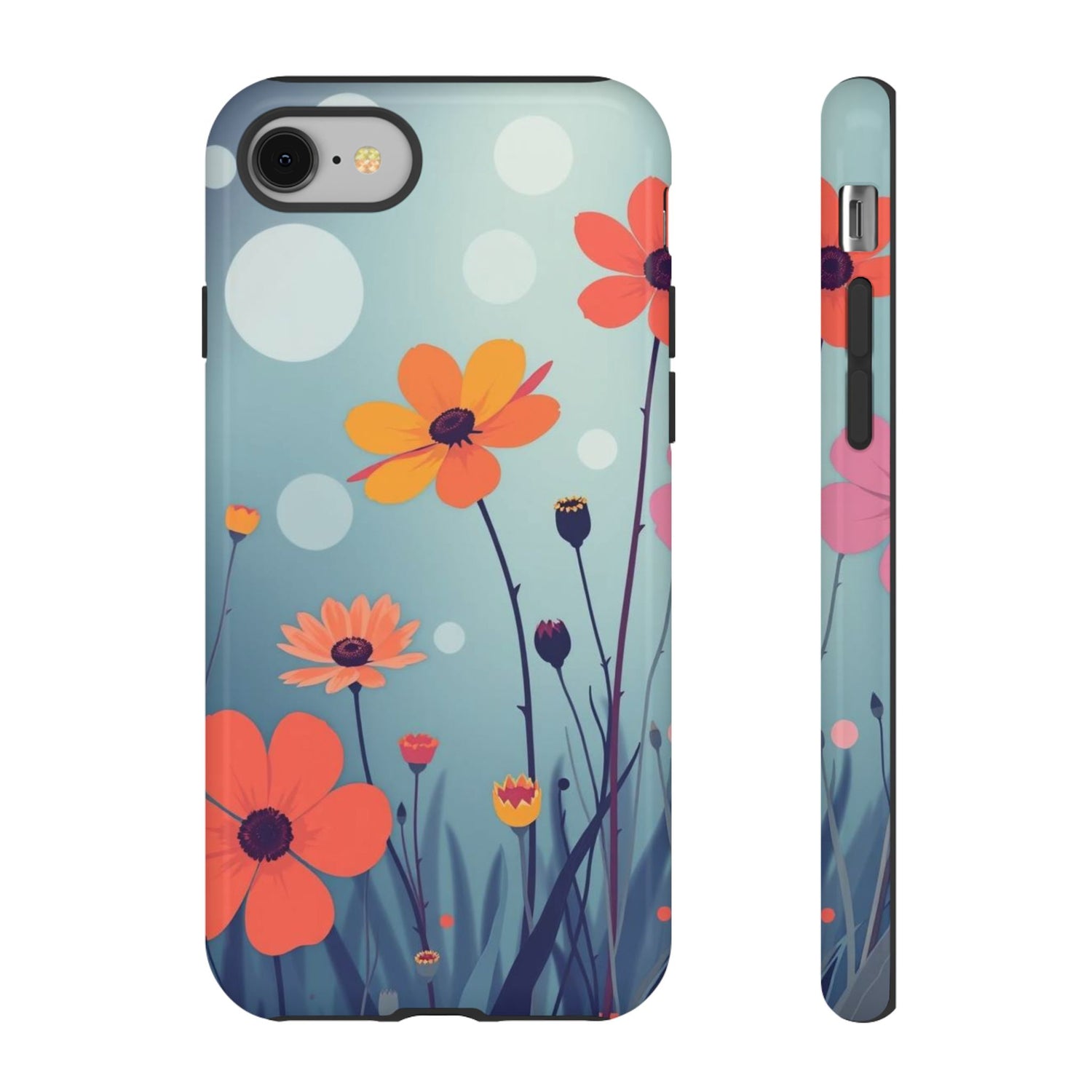 iPhone 8 / Glossy Phone Case - Vibrant Wildflowers Design Phone Case