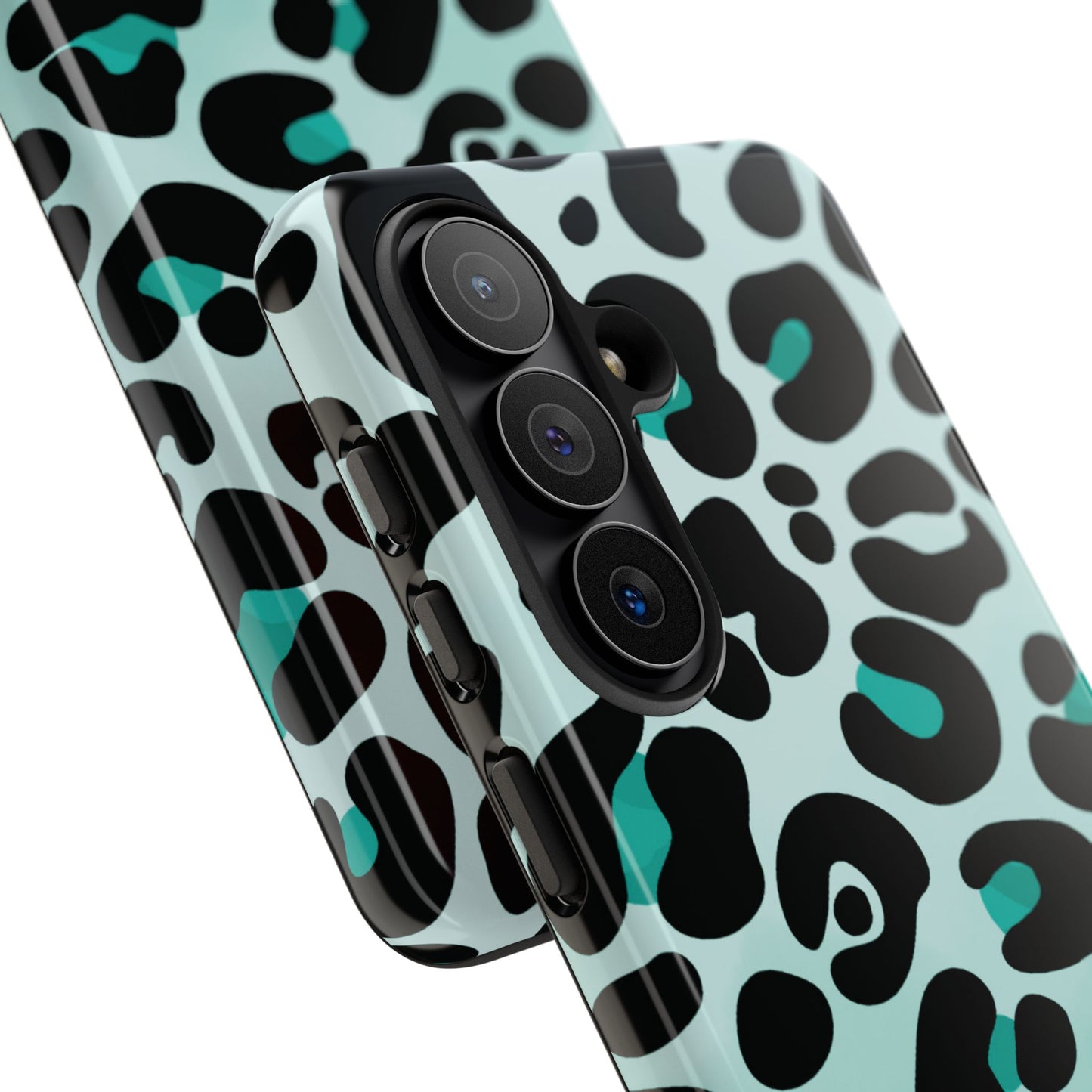 Cool Aqua Leopard Print Phone Case