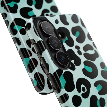 Cool Aqua Leopard Print Phone Case