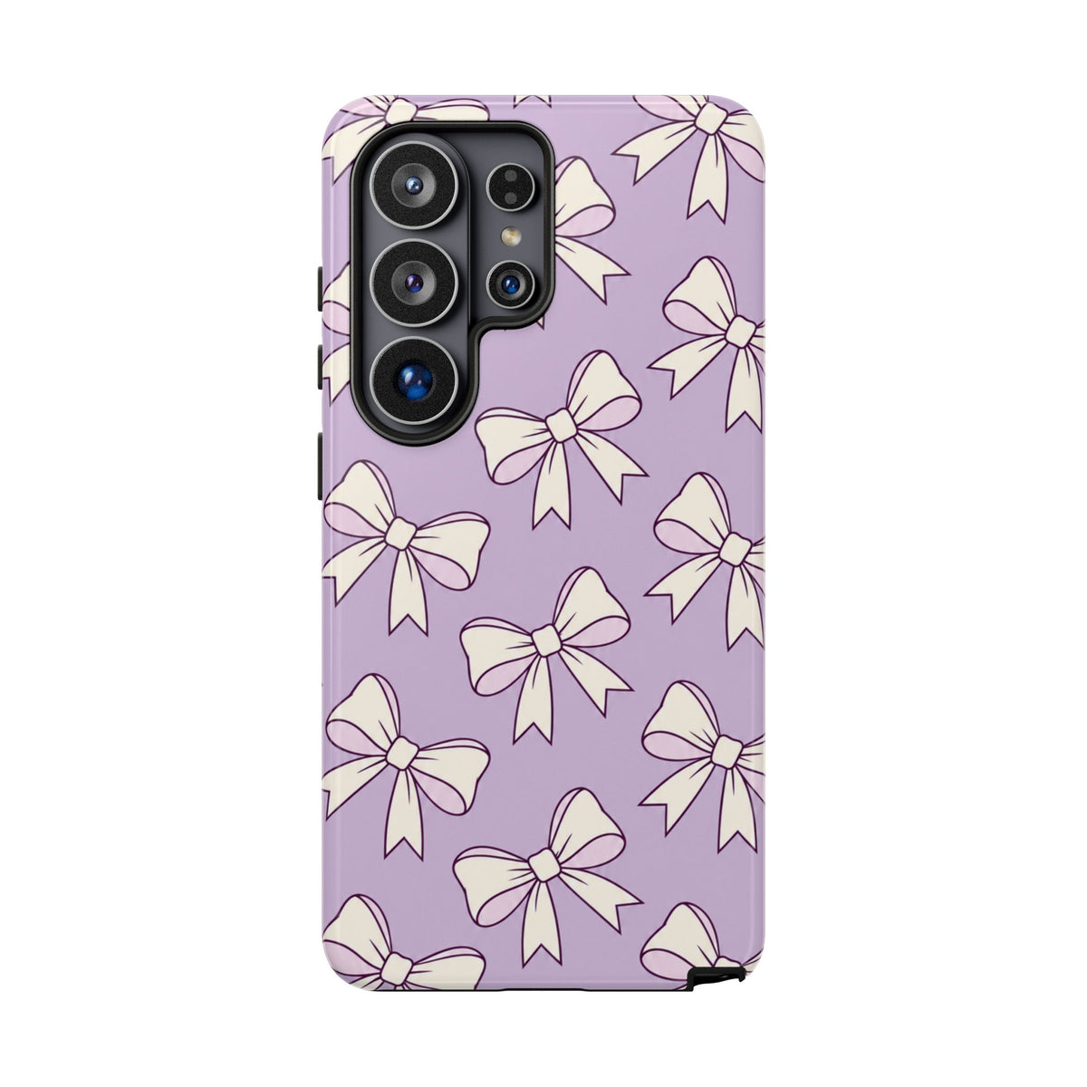 Chic Lilac Bow Pattern Phone Case