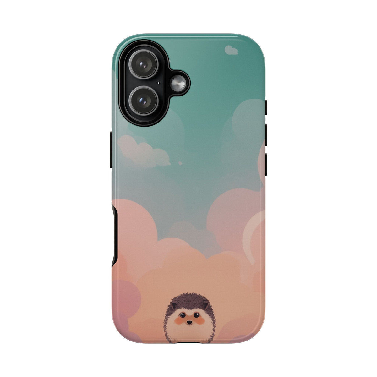 Cute Hedgehog & Cloud Design Phone Case - Multicolor Phone Case - iPhone 17 / Glossy