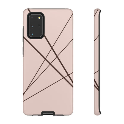Abstract Pink with Brown Lines Phone Case - Pink Phone Case - Samsung Galaxy S20+ / Glossy