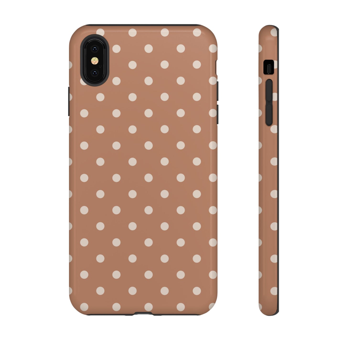 Brown with White Dot Pattern Phone Case