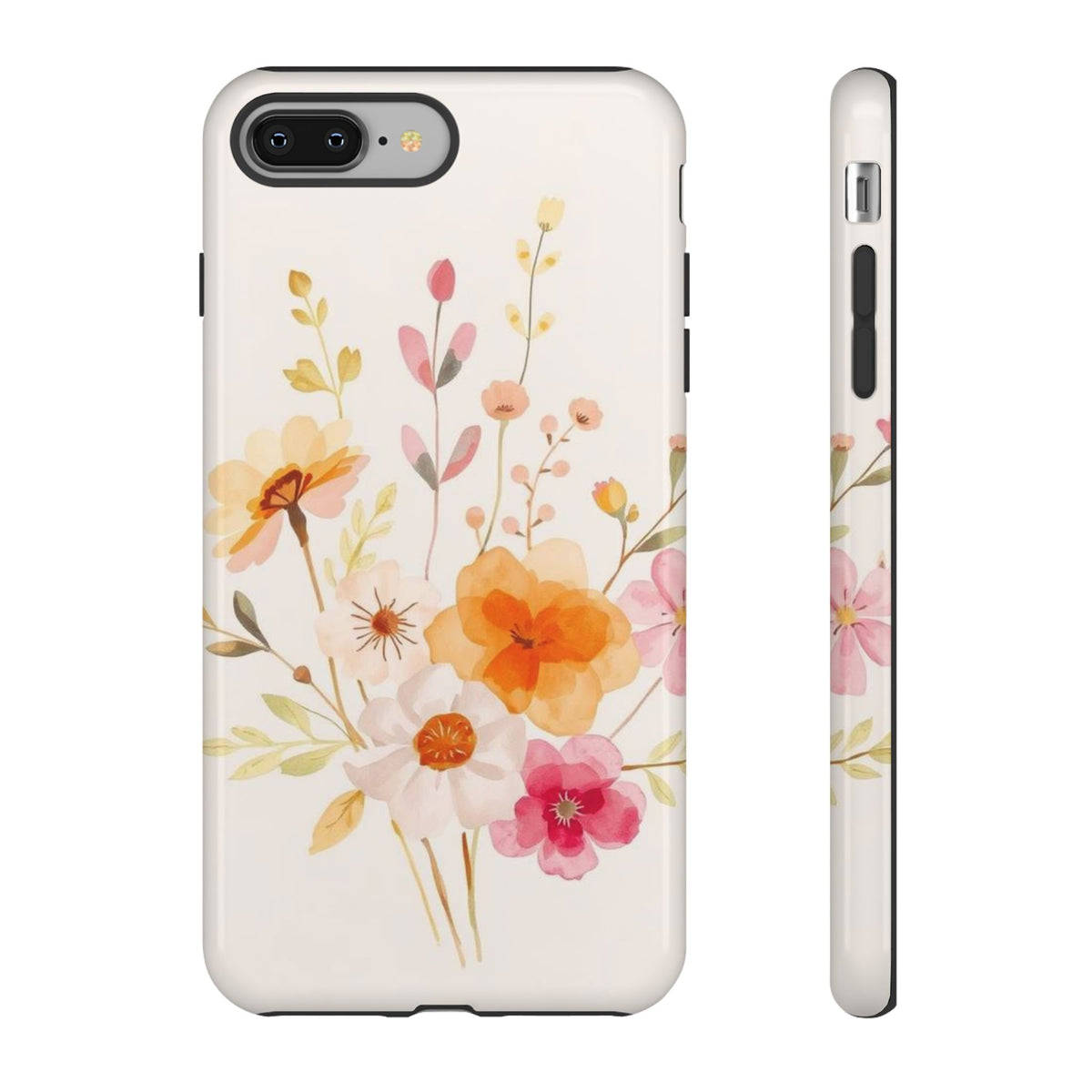 Boho Chic Watercolour Flower Pattern Phone Case - Multicolor Phone Case - iPhone 8 Plus / Glossy