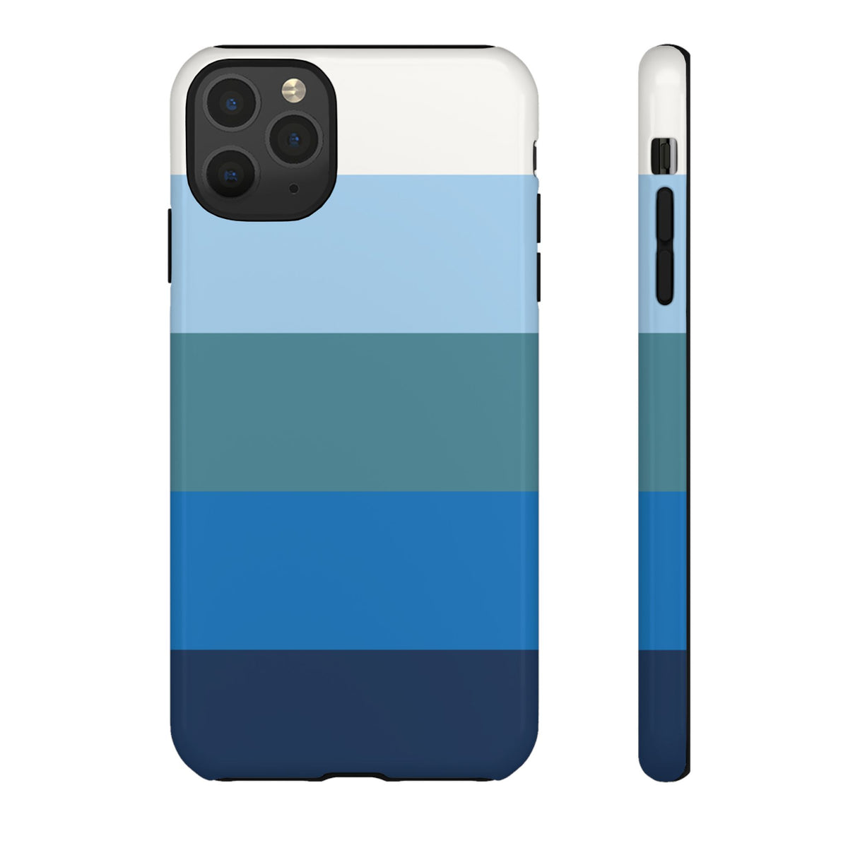 Blue and White Stripe Pattern Phone Case - Blue Phone Case - iPhone 11 Pro Max / Glossy
