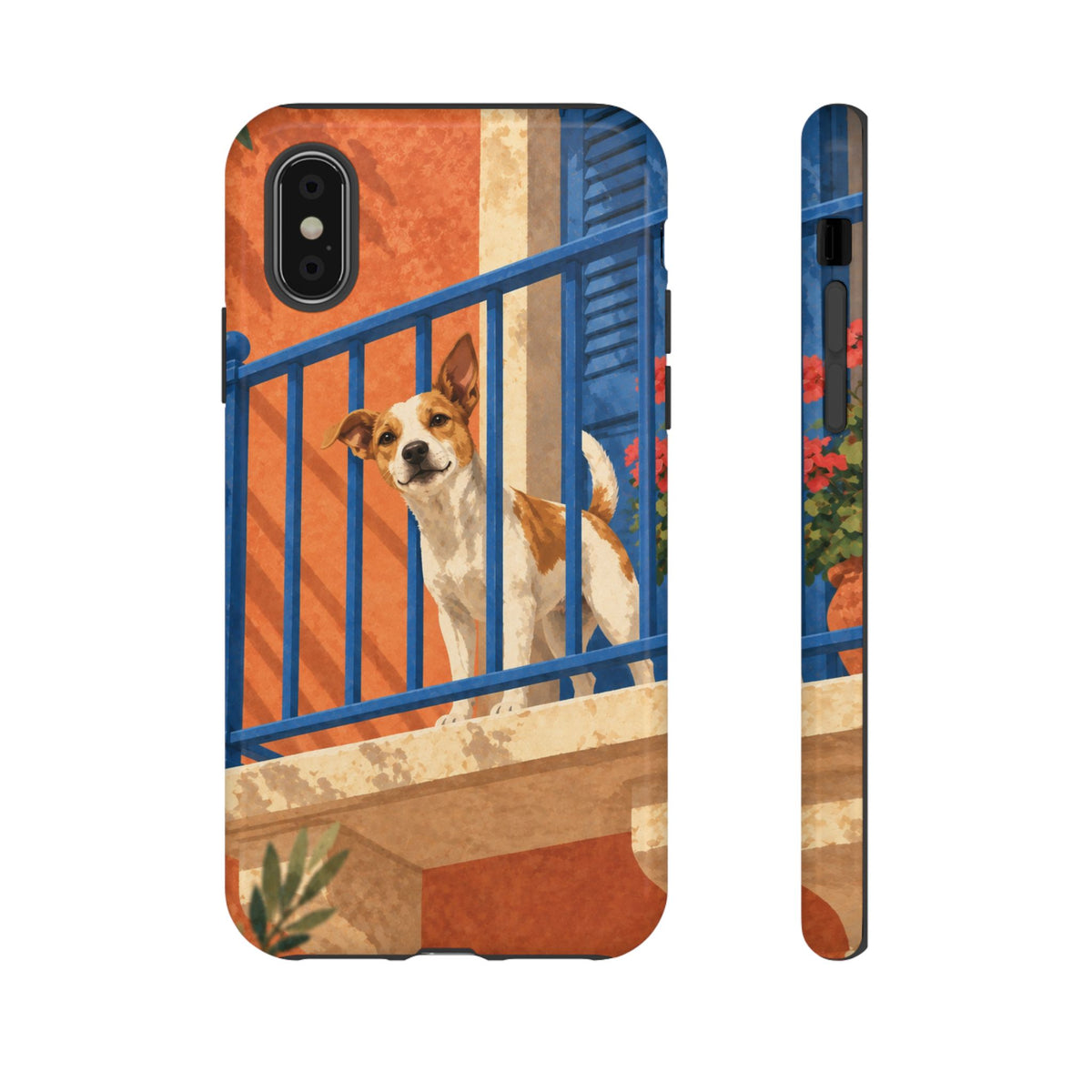 Jack Russell Terrier Balcony Busybody Phone Case - Multicolor Phone Case - iPhone XS / Glossy