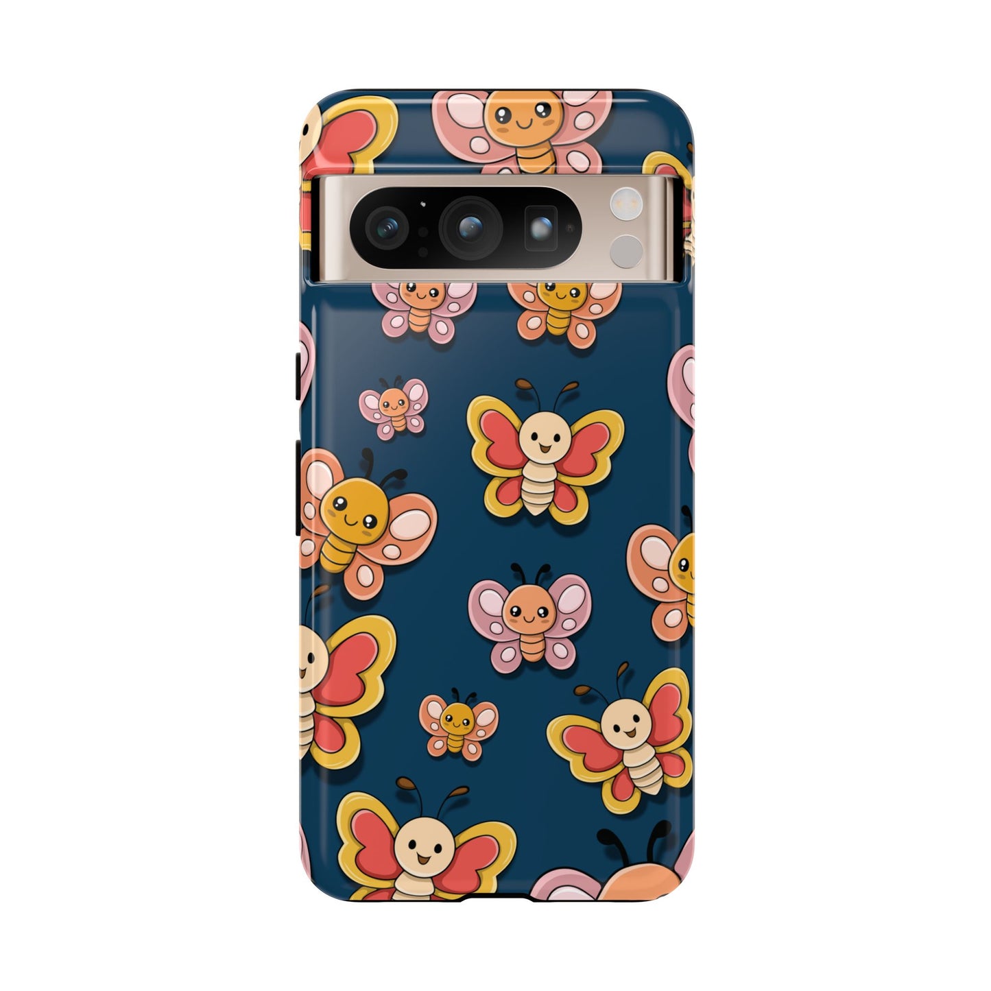 Dark Blue Butterfly Sticker Design Phone Case - Blue Phone Case - Google Pixel 8 Pro / Glossy