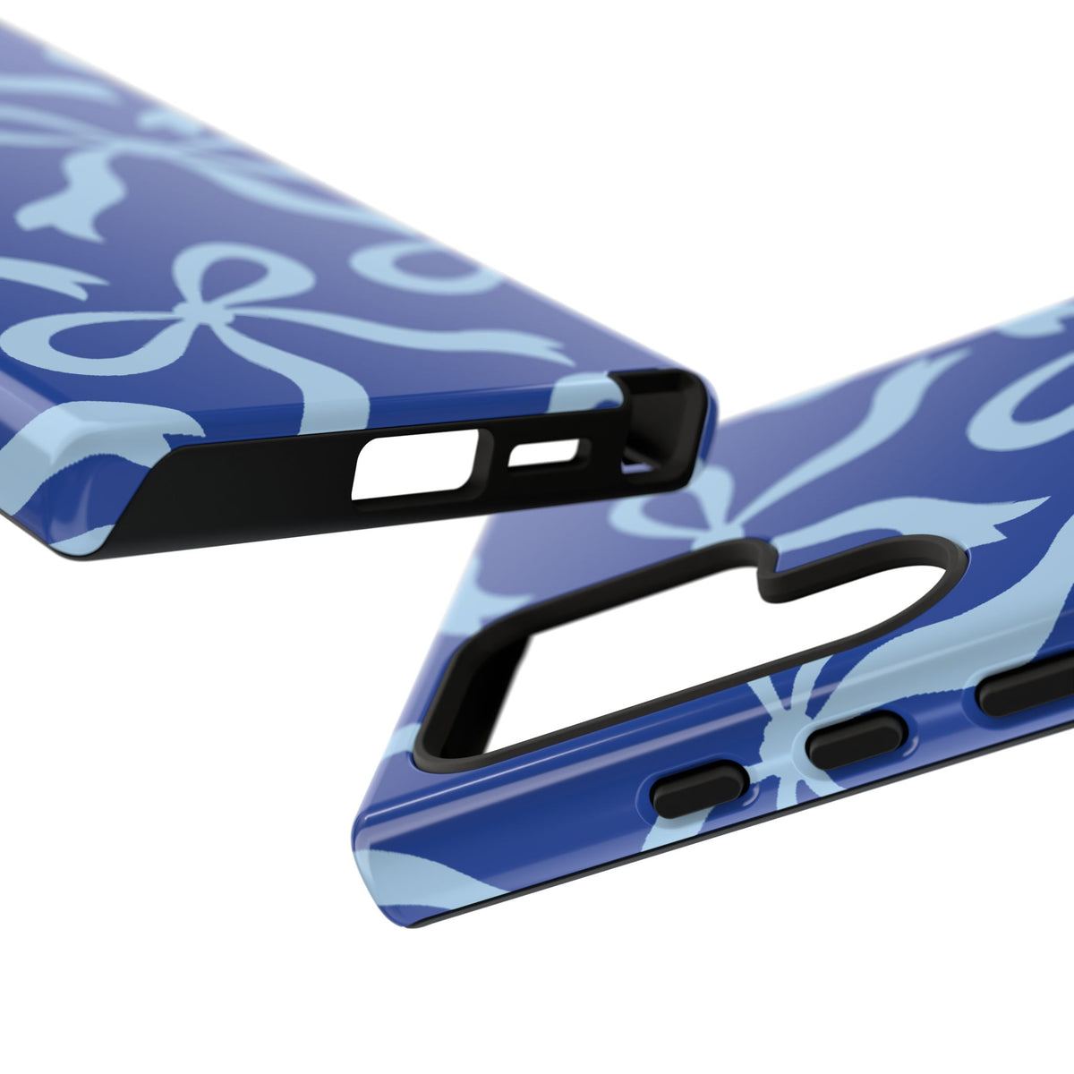 Bold Cobalt Blue and Powder Blue Bow Pattern Phone Case - Blue Phone Case