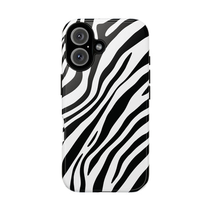 Modern Monochrome Zebra Print Phone Case
